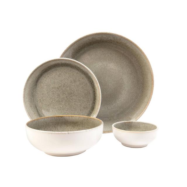 16pc Stoneware Resona Dinnerware Set Green - Sango