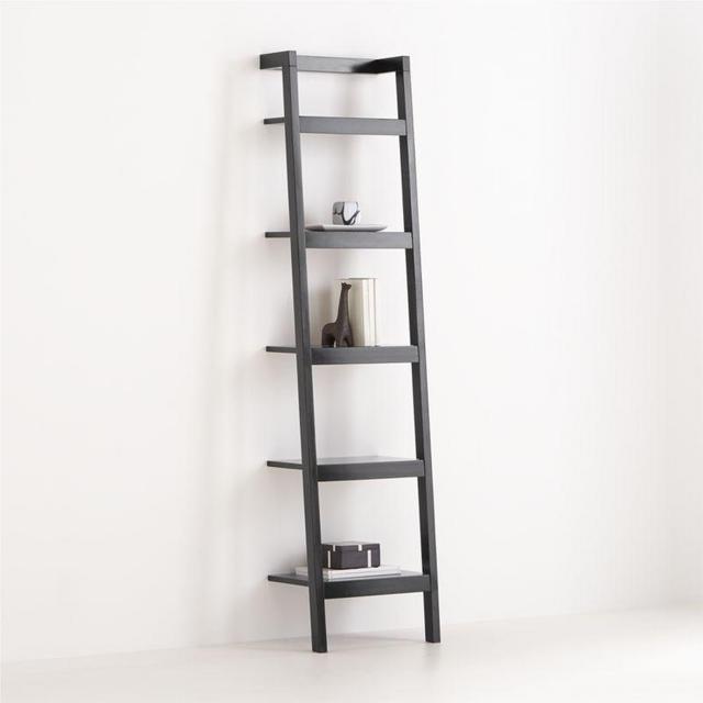 Sawyer Black Leaning 24.5" Bookcase