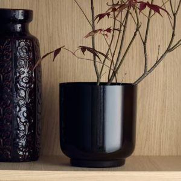 Large Metal Plant Pot - Dark Brown