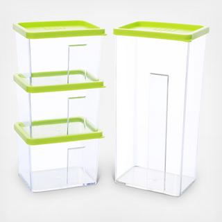 StackSmart 8-Piece Stackable Food Storage Container Set
