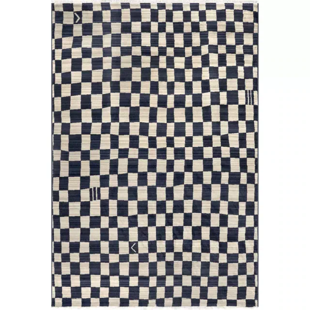 Nuloom Dominique Geometric 3x5 Accent Rug for Living Room Bedroom Dining Room Entryway Kitchen, Navy/Ivory