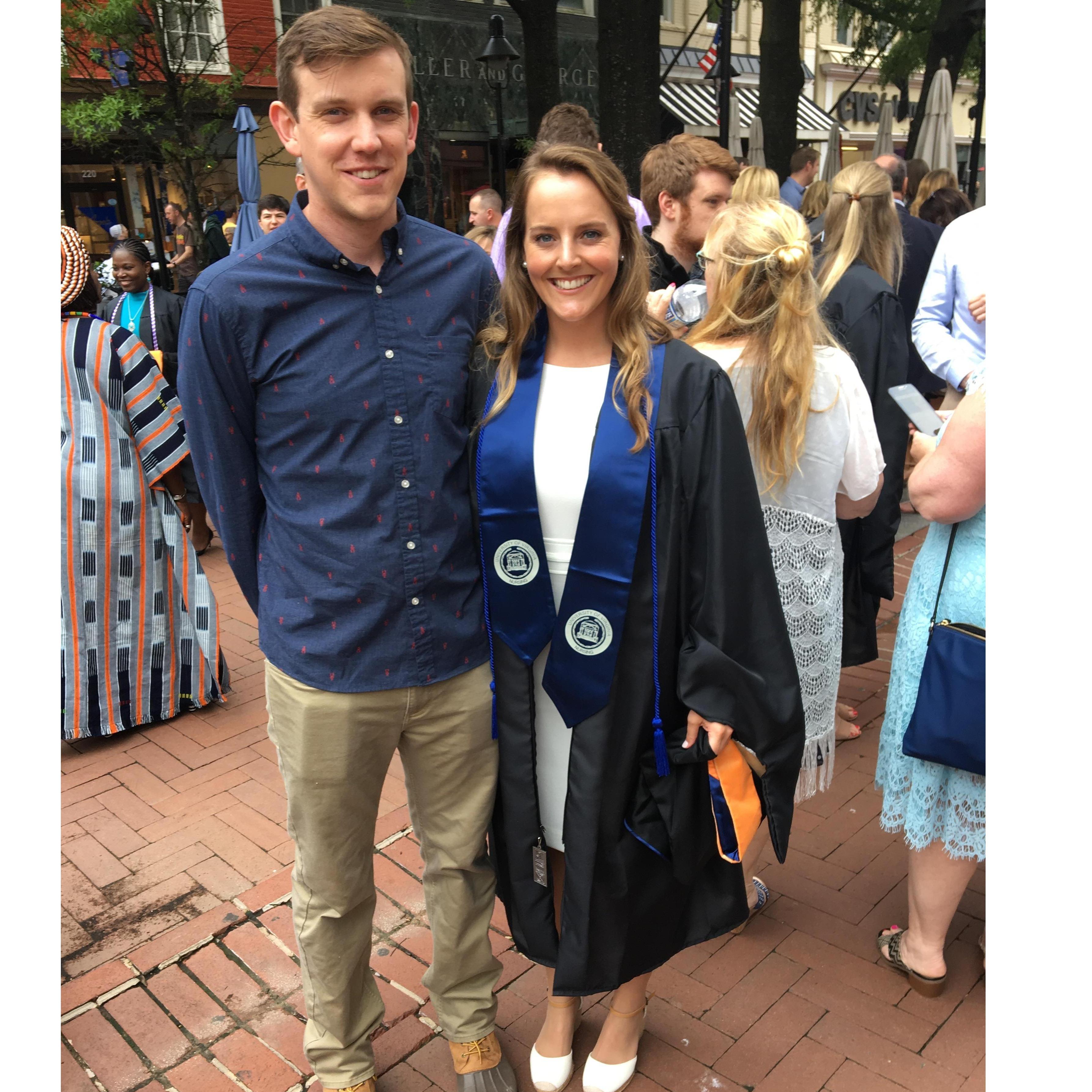 At Elizabeth's Master's hooding ceremony