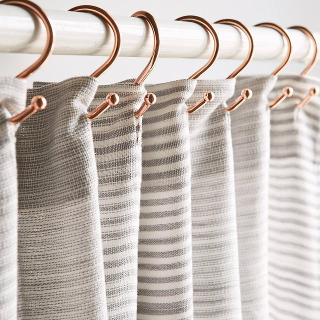 Copper Shower Curtain Hooks Set