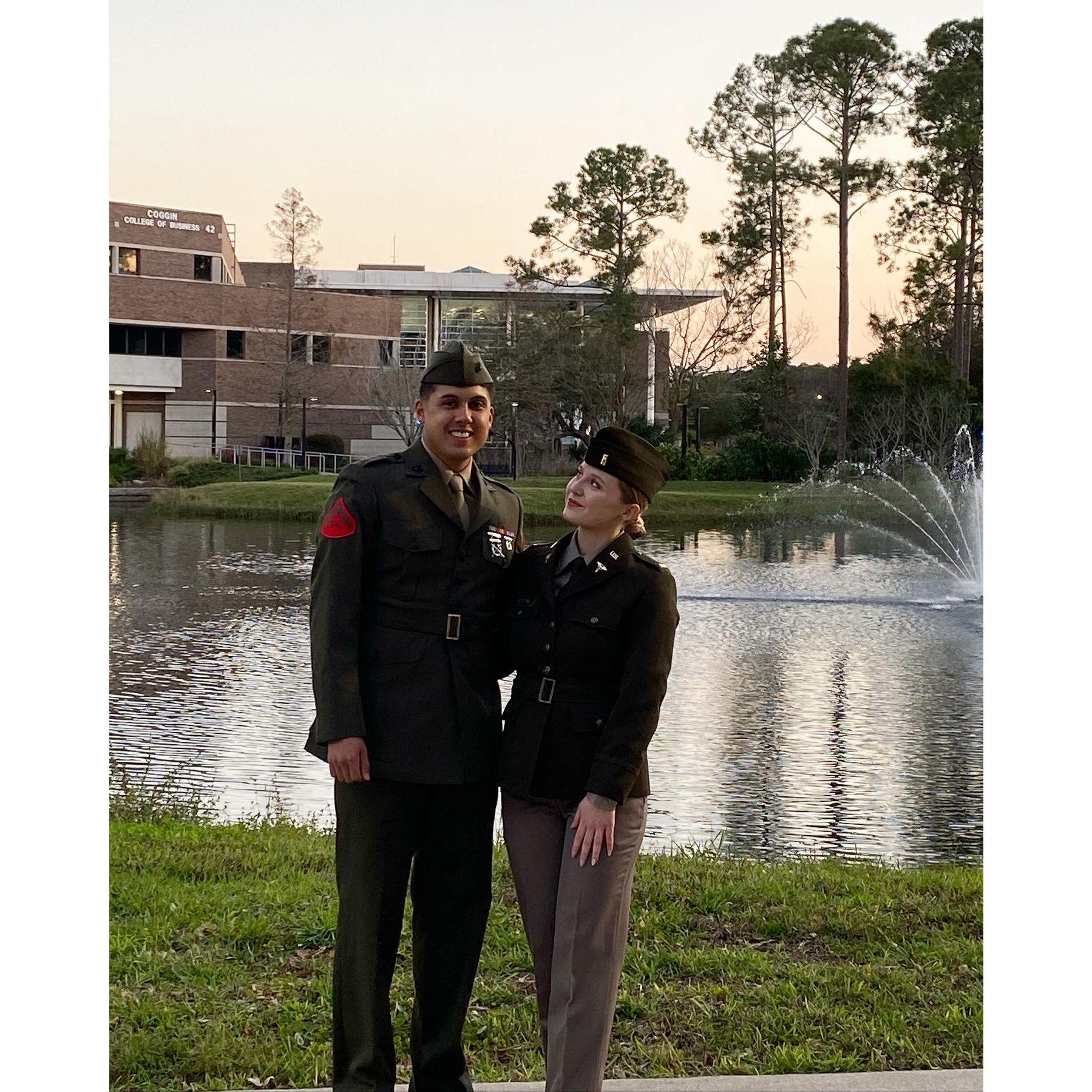 Julio was Alyssa's first salute during her commissioning ceremony