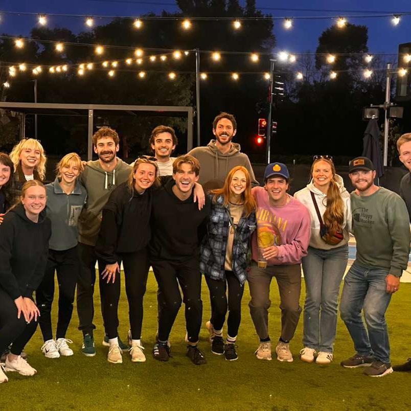 Surprise engagement party to wrap up the evening. Pickleball was played and laughs were had.