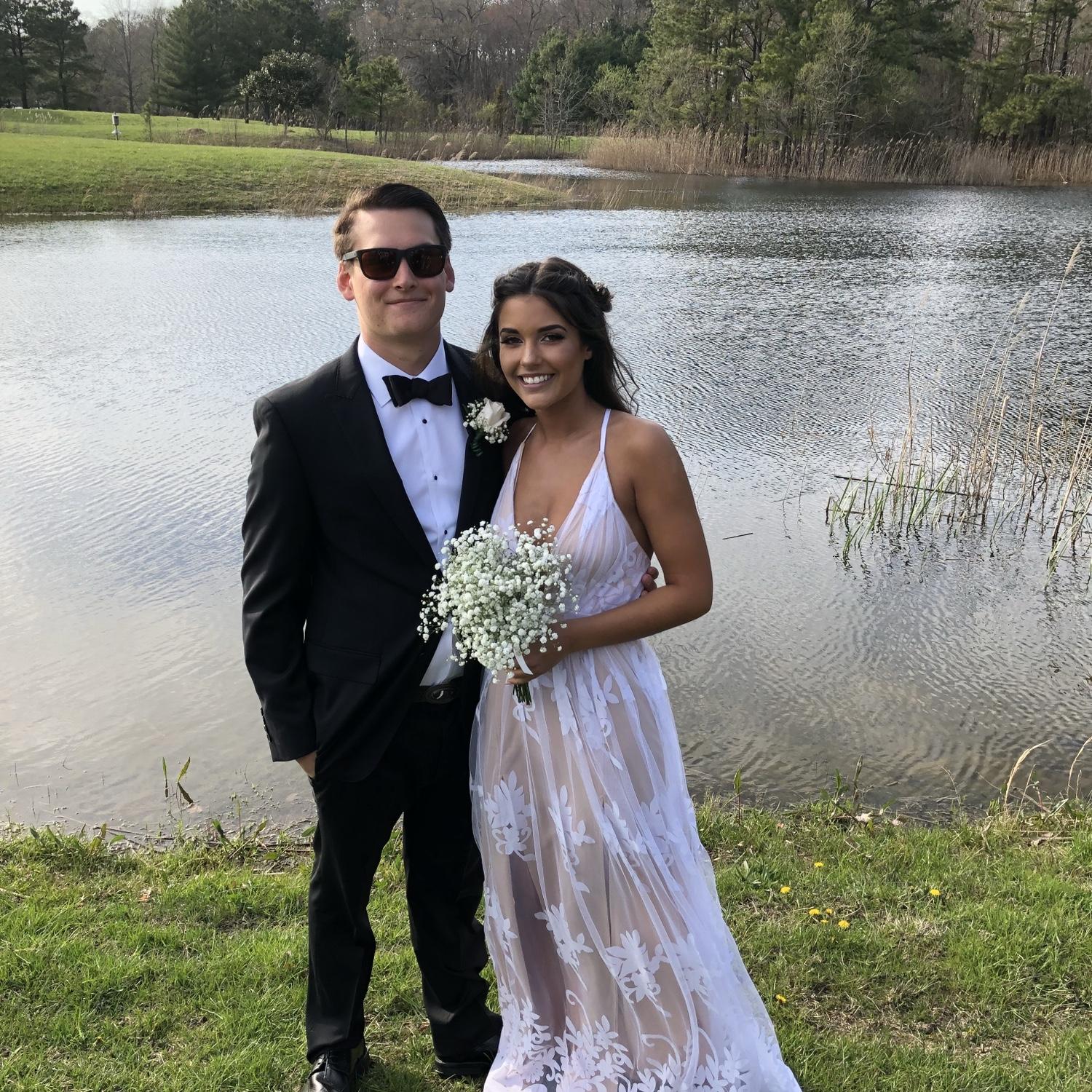 A photo from Senior Prom…standing in the very same spot we will be taking our wedding photos!