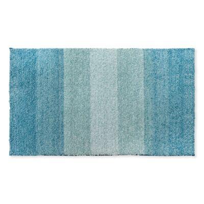 Fashion Ombre Stripe 24" x 40" Bath Rug in Sea