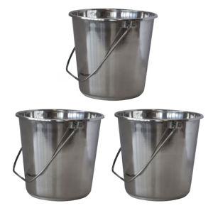 AmeriHome 5-gallon BPA-Free Stainless steel Stainless Steel General bucket 3 -Pack