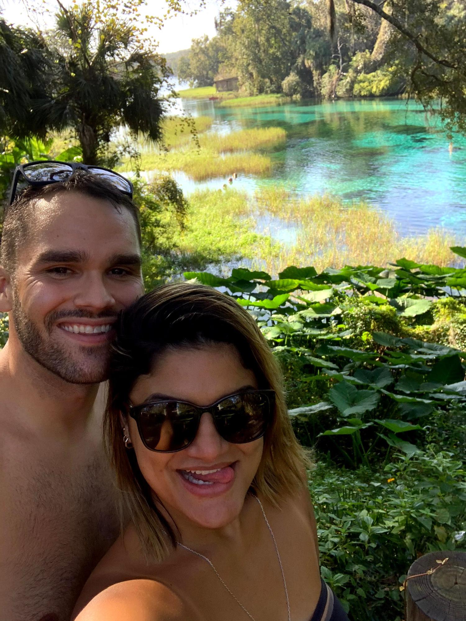 Our 4th date. Sunday fun at Rainbow Springs in Florida. Anthony saved Ana from a poisonous snake!