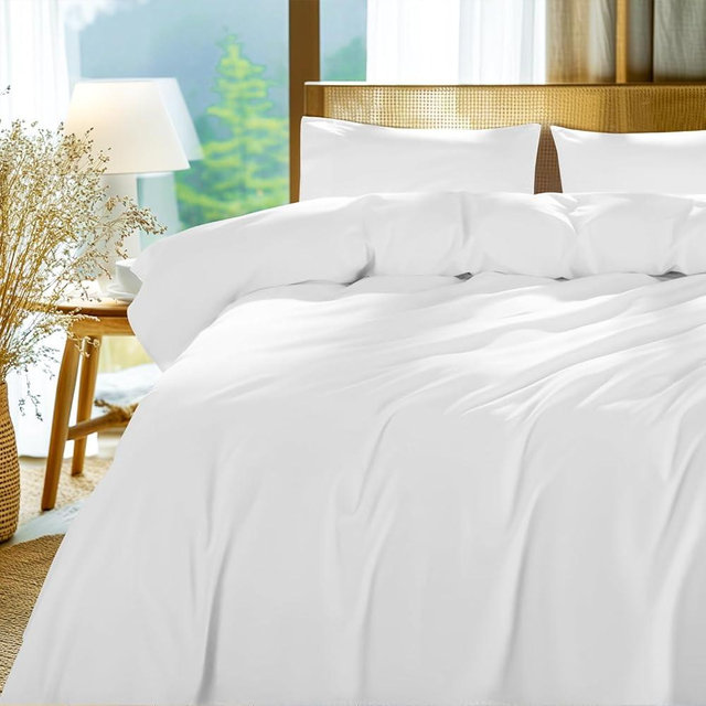 SONORO KATE 100% Egyptian Cotton Sheets - 1200 Thread Count, Luxury & Cooling Hotel Cotton Bed Sheets Set 4 Piece, Sateen Weave for Soft Feel, Fits Upto 16" Mattress (White, King)