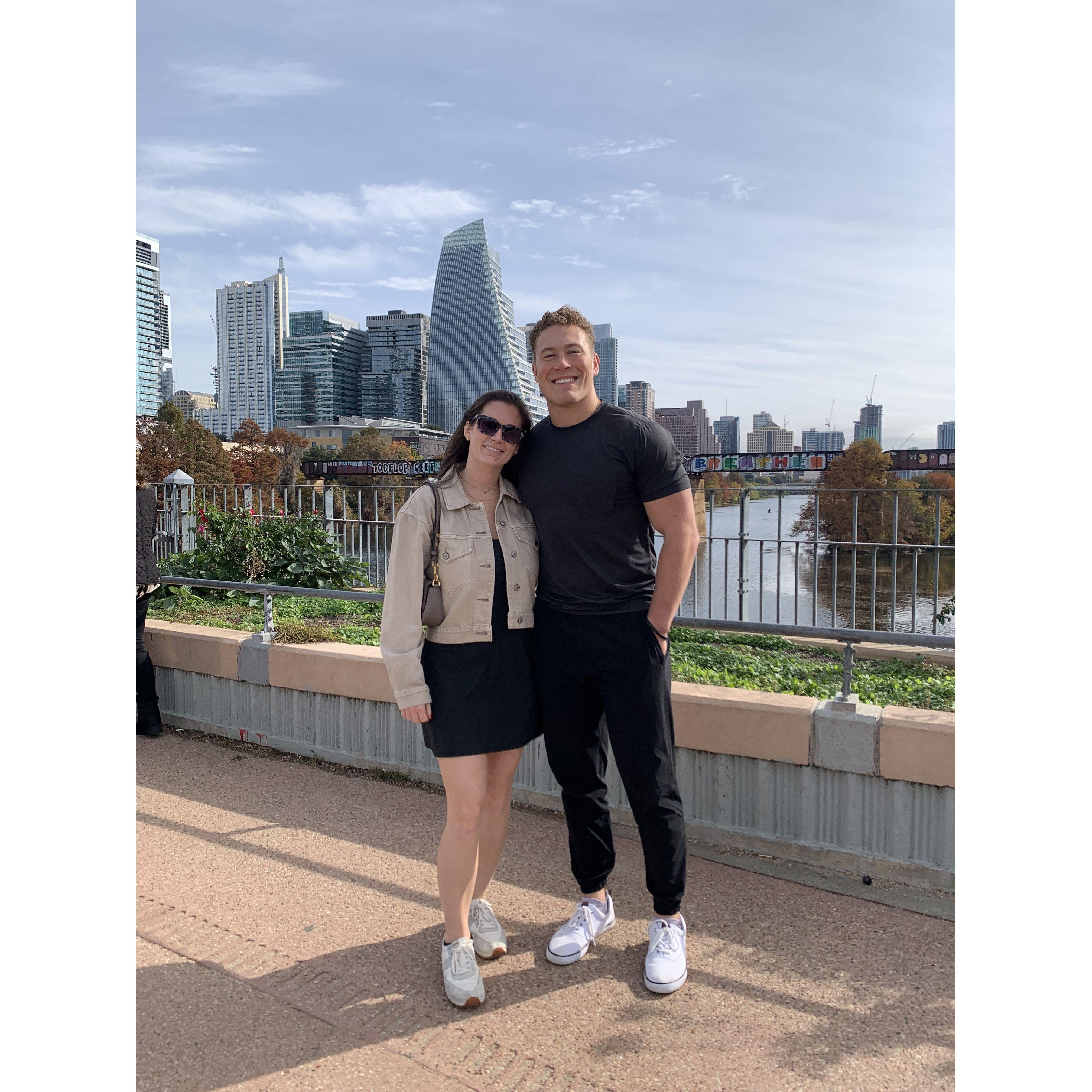 After Monterey, Kyle was stationed in San Angelo, Texas. Allison flew down and they spent a day in Austin!