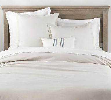 Spencer Washed Organic Cotton Duvet & Shams - Queen, Heathered Gray