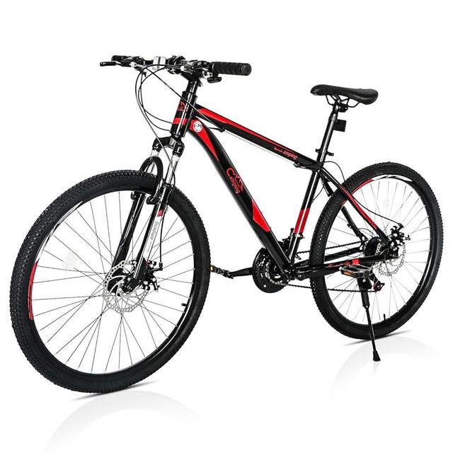 Ktaxon Mountain Bike 26/27.5 Inch Men & Women Mountain Bike 21-Speed Adult Bikes, Double Disc Brake, Suspension Fork, High Carbon Steel Frame
