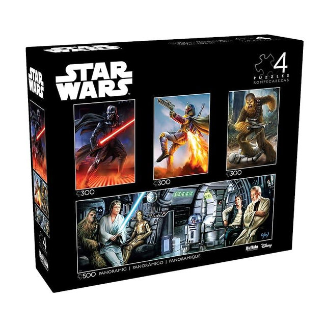 Buffalo Games - Star Wars - 4 x 1 Multipack - Classic Multipack #2 - Multi Piece Jigsaw Puzzle for Adults -Challenging Puzzle Perfect for Game Nights - Finished Size Varies