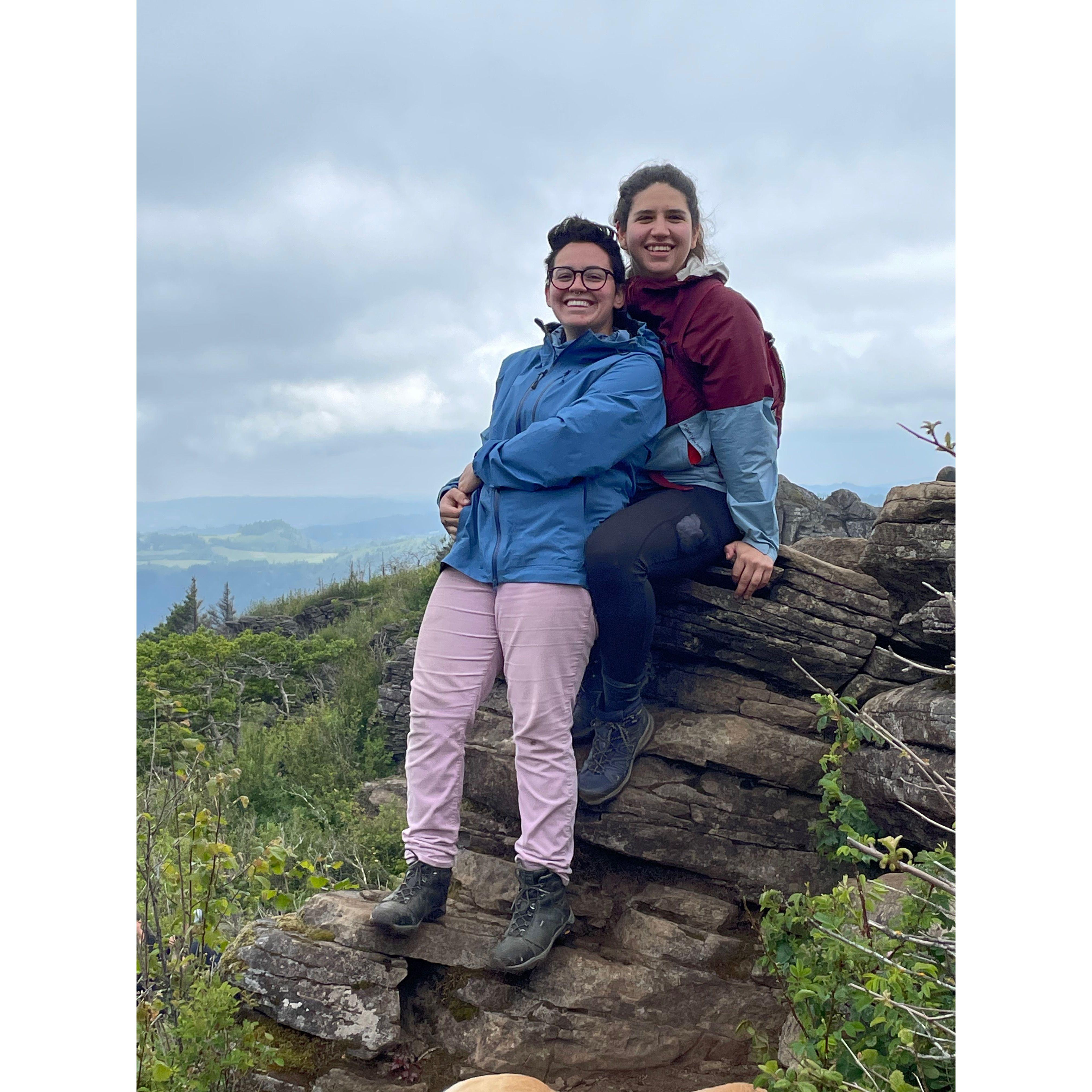 At the top of the trail in Columbia Gorge, OR.