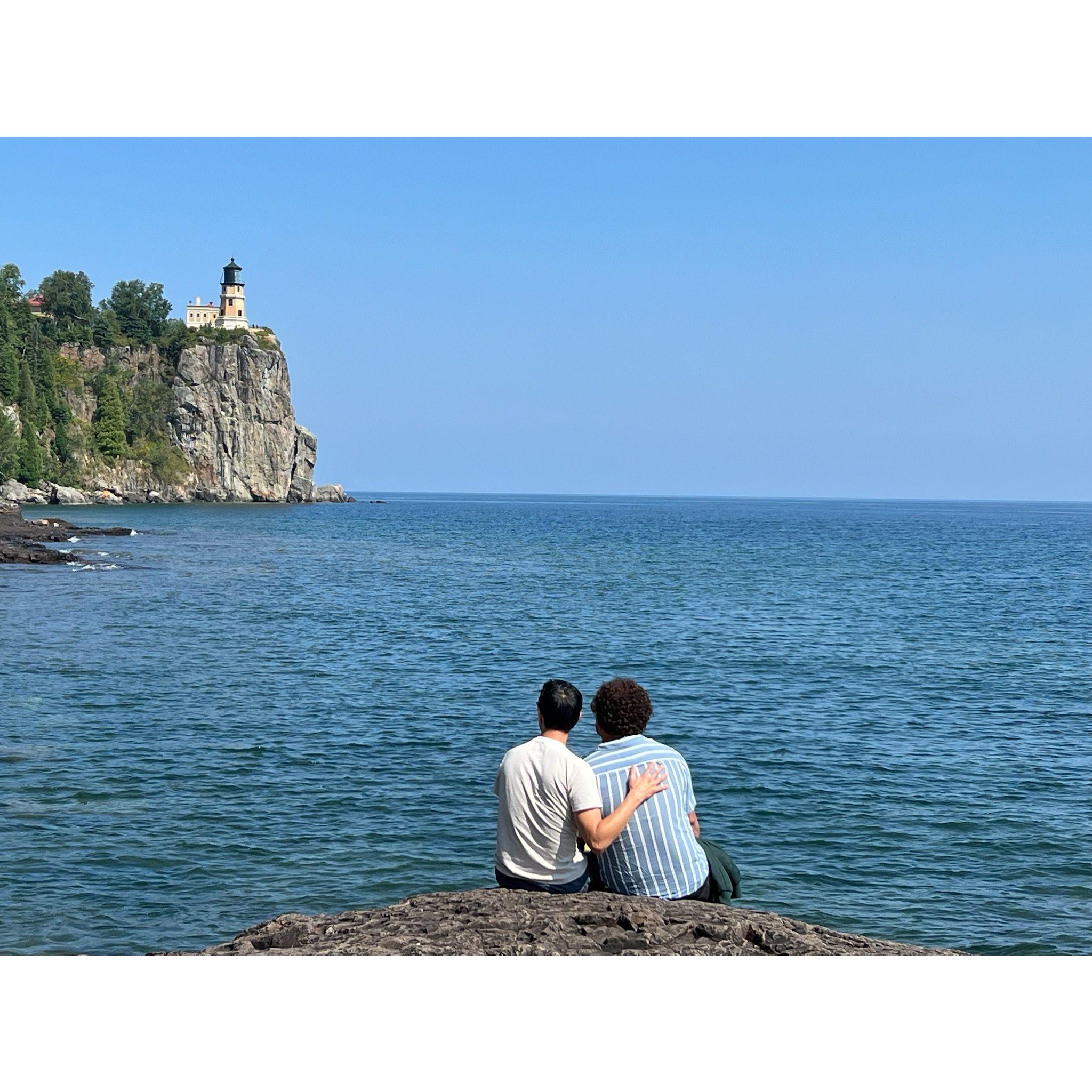 Vishal proposed to Andy at the magical Split Rock Lighthouse in Minnesota.