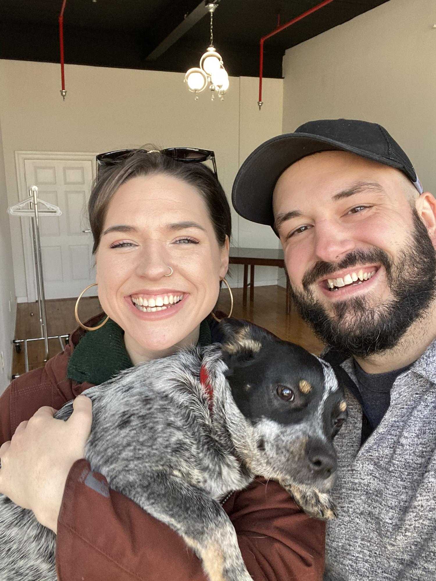 Touring our wedding venue and made a friend, named Remy!😍