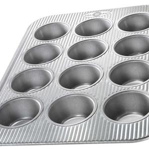 USA Pan Bakeware Cupcake and Muffin Pan, 12 Well, Nonstick & Quick Release Coating, Made in the USA from Aluminized Steel