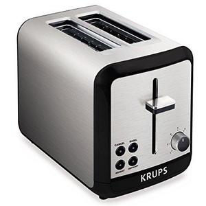 Groupe SEB - KRUPS KH3110 SAVOY  Brushed Stainless Steel Toaster with Bagel Function and Wide Slots, 2-Slice, Silver