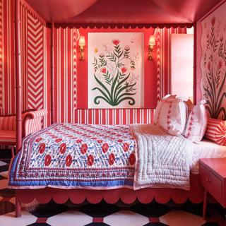 Araminta Block Print Reversible Cotton Quilt