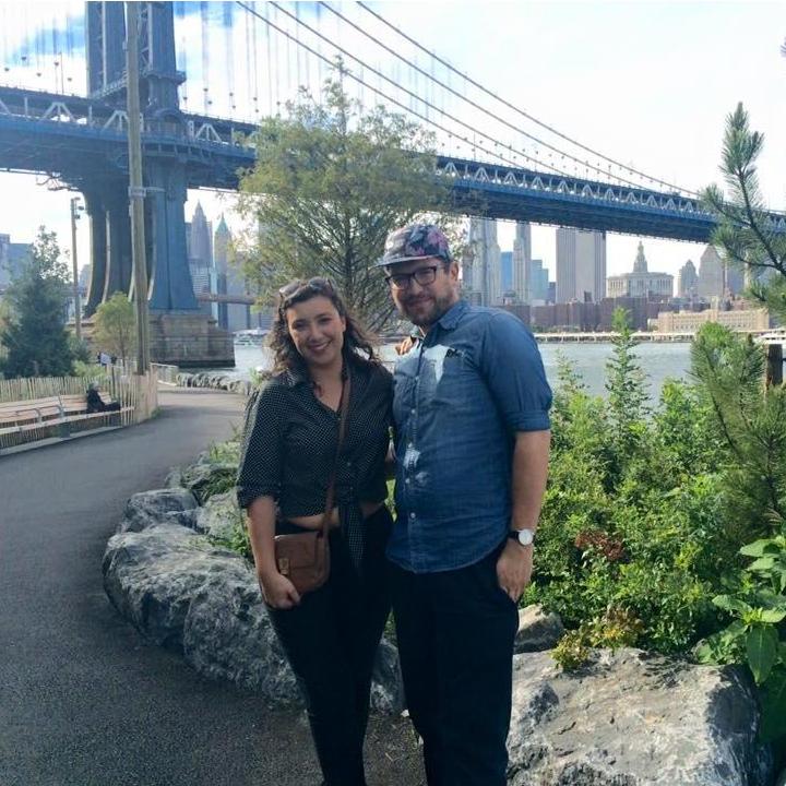 At Brooklyn Bridge Park during Zach's first trip to NYC!