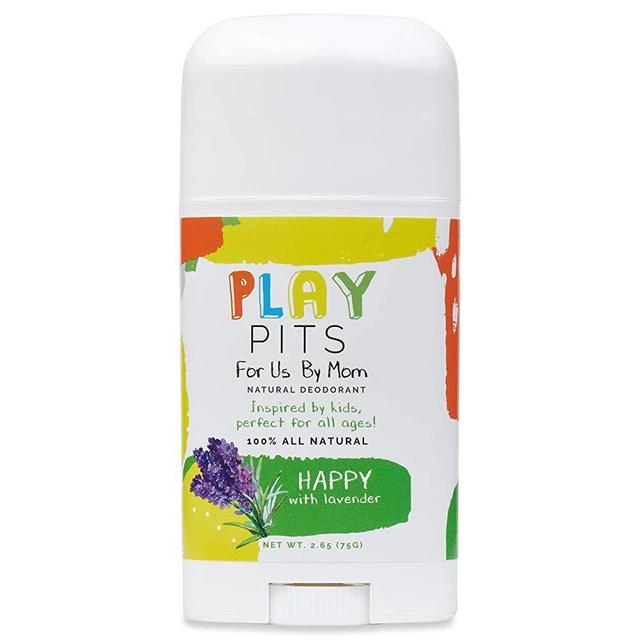 PLAY PITS Natural Deodorant - Free of Aluminum, Parabens & Sulfates | Infused with Lavender Essential Oils - Inspired by Kids, Perfect for All Ages- HAPPY - 2.65 fl.oz
