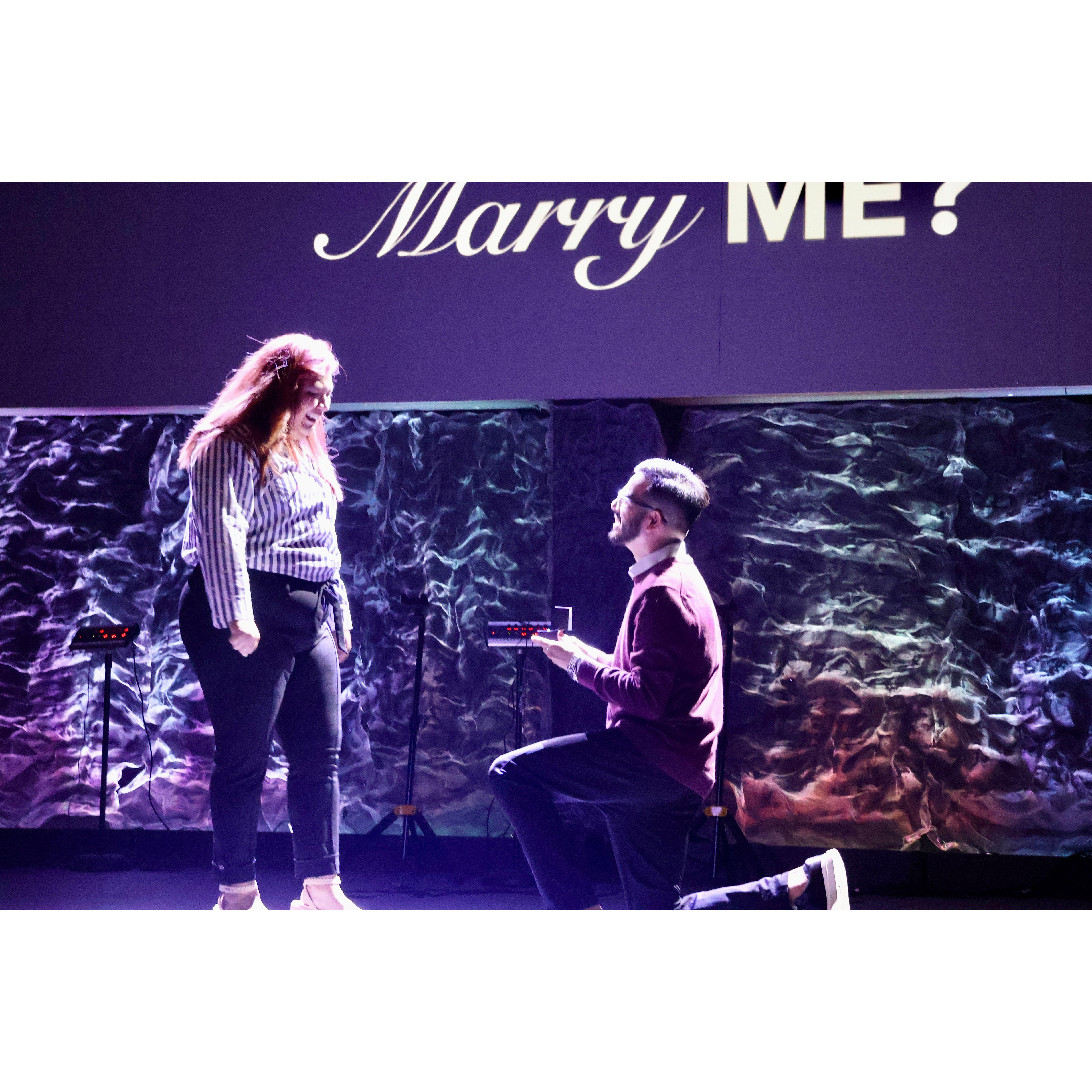 It happened... WILL YOU MARRY ME? YES!