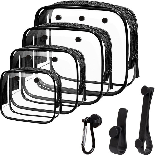 LETGO 4 Packs Clear Bogg Bog Accessories Beach Tote Bag Suitable for Bogg Bag Insert Bag Cellphone Phone Holder Clear Makeup Bags Toiletry Bag Key Holder for Bogg Bag, Accessories for Bogg Bags