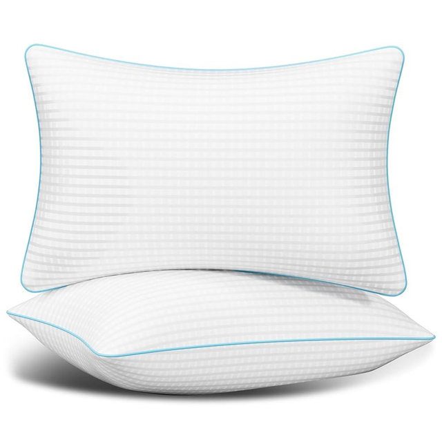 Auranta King Size Pillows Set of 2, Soft Fluffy and Supportive Hotel Collection Pillows 2 Pack for Side and Back Sleeper, Filled with Down Alternative Microfiber
