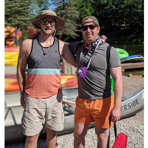 Ryan and Brendan canoeing in the summer.