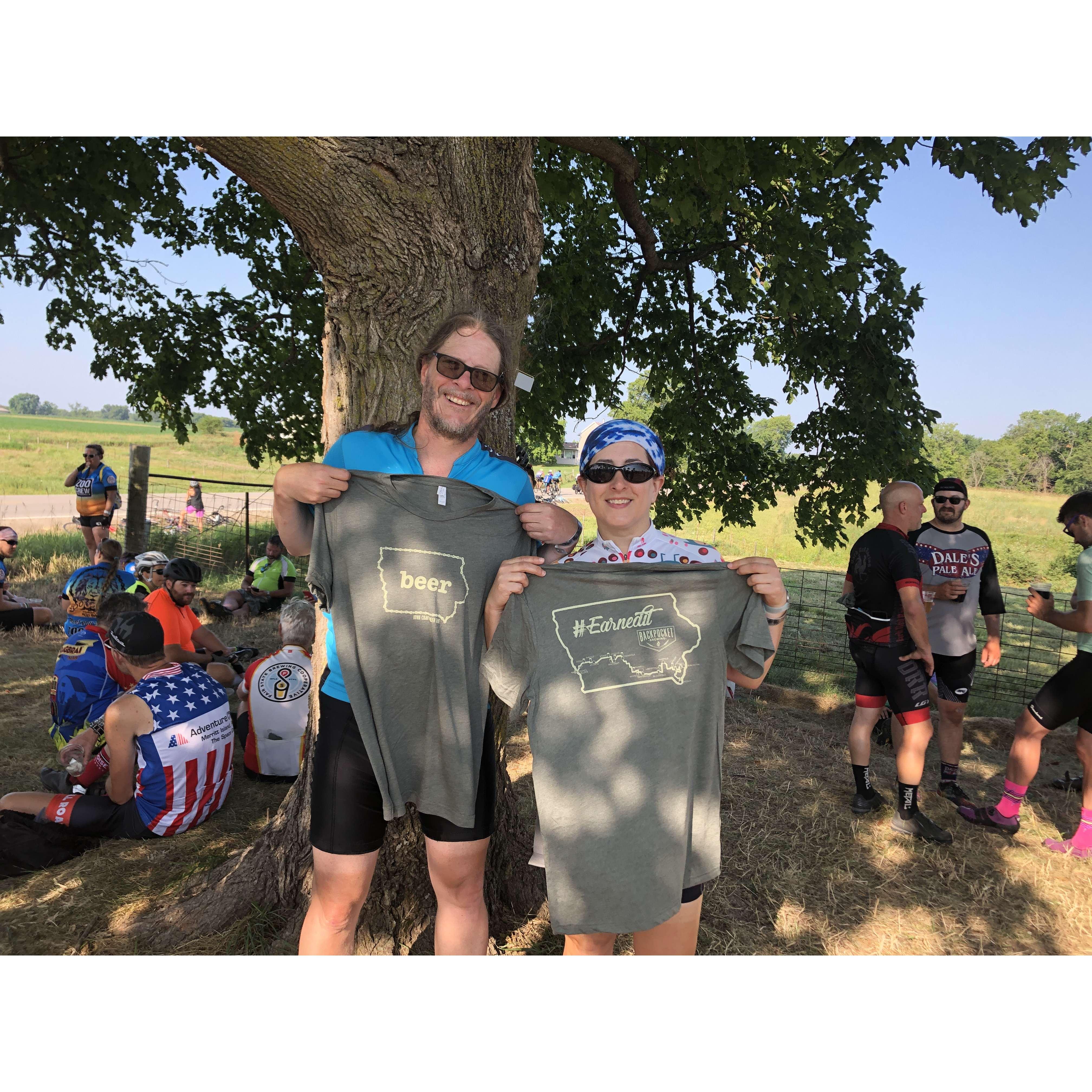 "We earned this shirt!" RAGBRAI 2019