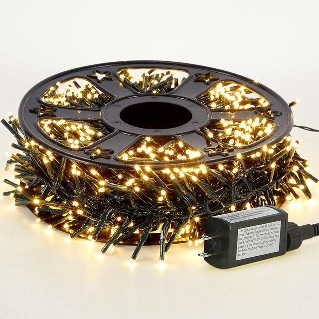 RiderVibe 82FT 1000LED Warm White Christmas Lights Outdoor with 8 Modes, IP44 Waterproof Plug in Christmas Tree Light Fairy String Lights for Christmas, Patio, Garden, Indoor Outdoor Decor