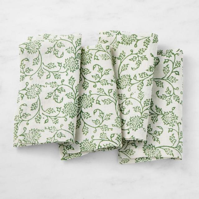Dahlia Napkins, Set of 4, Green