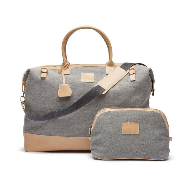 Cleo Tolietry And Weekender Bag, Grey, Set