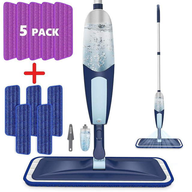 Spray Mop for Floor Cleaning Microfiber Floor Mop Wet Dry Dust Flat Cleaning Mop with 11 Washable Mop Pads and Refillable Bottle for Home Kitchen Bathroom Wood Laminate Vinyl Ceramic Hardwood Tile