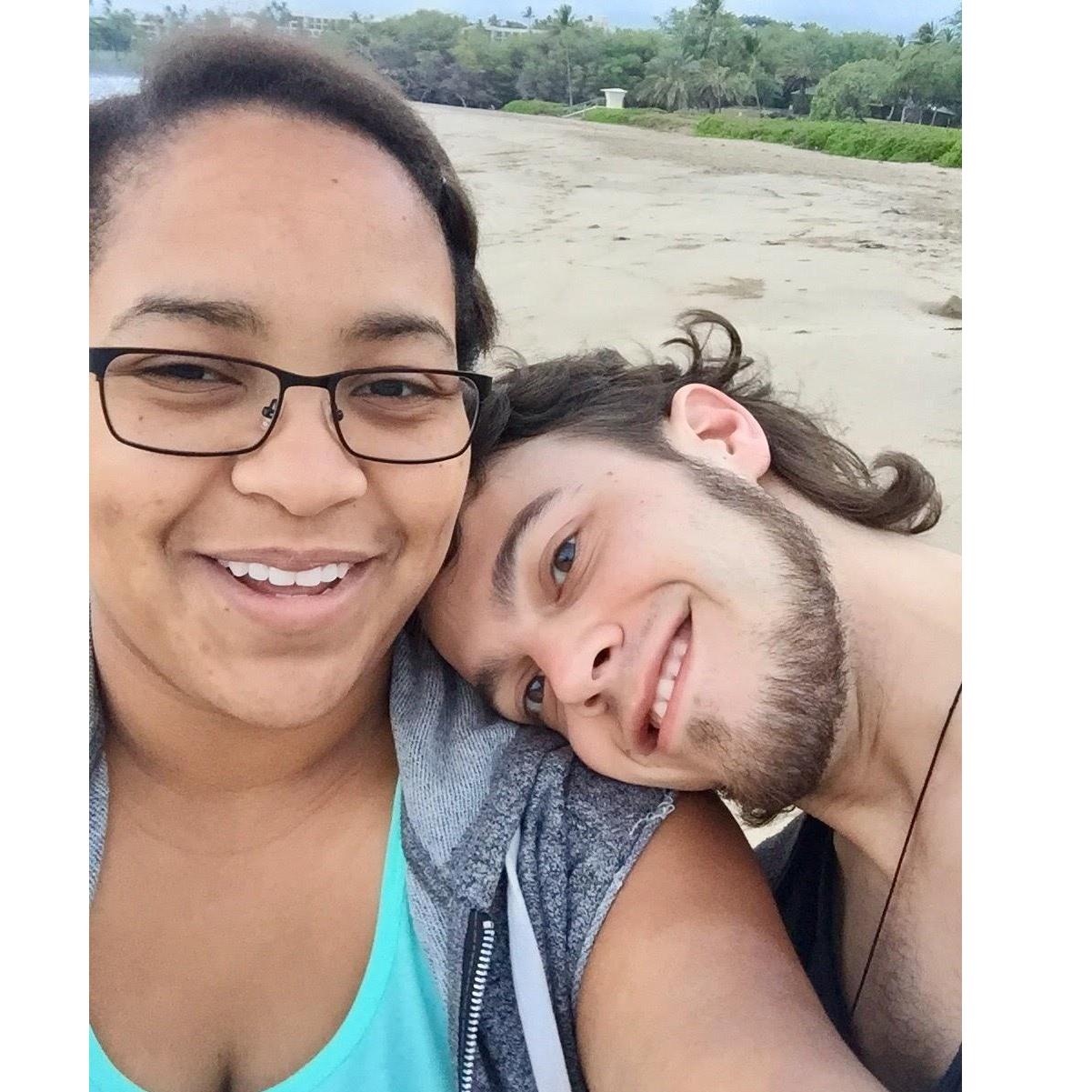 I woke him up super early one day while were in Hawaii to see the sun rise on the beach. -2016