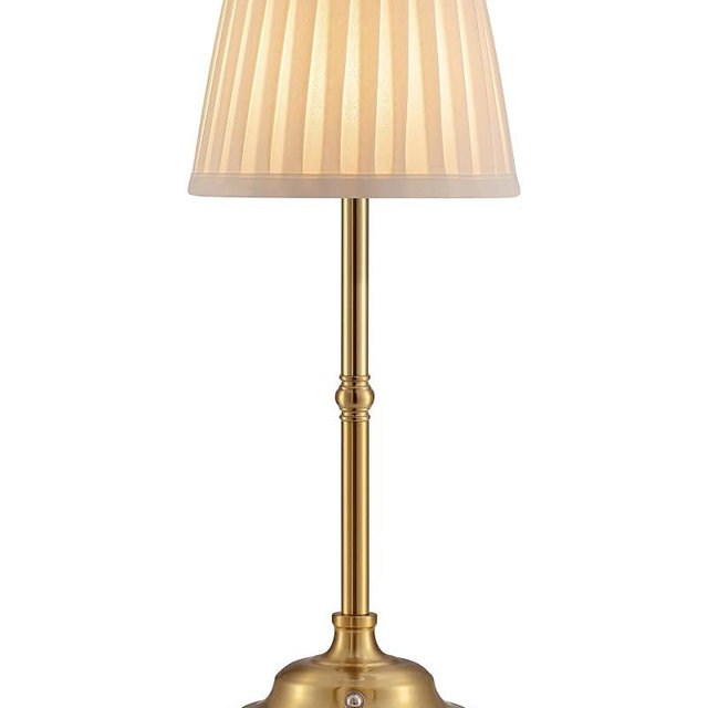 KDG Portables Cordless Table Lamp, Fabric Shade Desk Lamp, 5000mAh Rechargeable Battery Powered Lighting, Dimmable Light for Dining Room, Bedroom, Bedside, Bar, Outdoor, Camping, Balcony (Bronze)