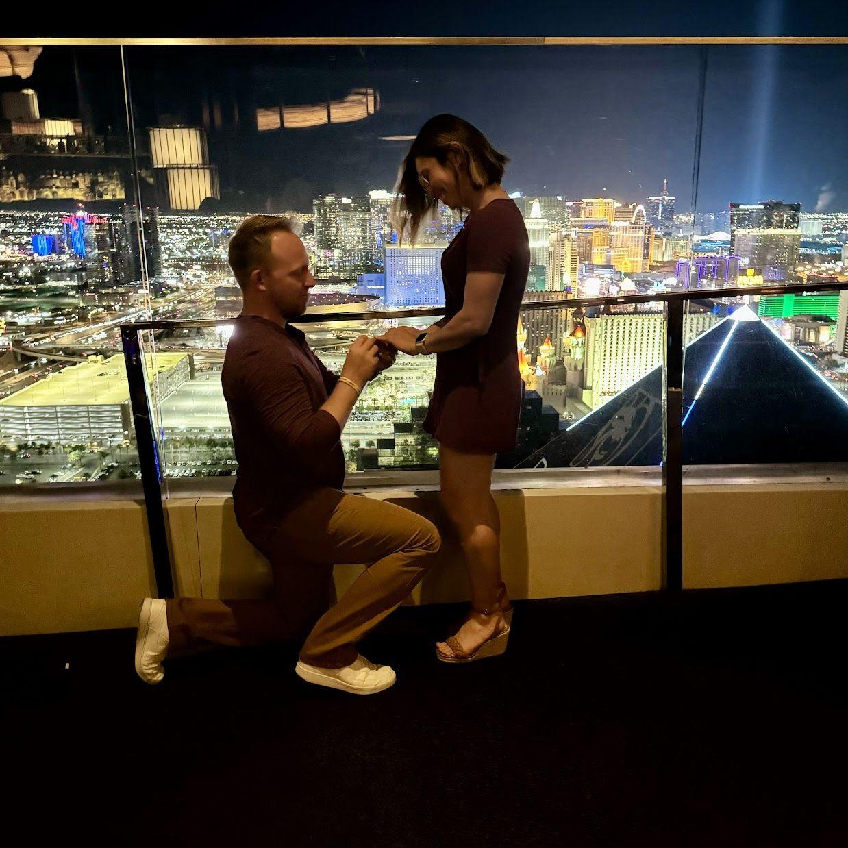 Shelby asked Emily to marry him in Las Vegas. Guess we got lucky!