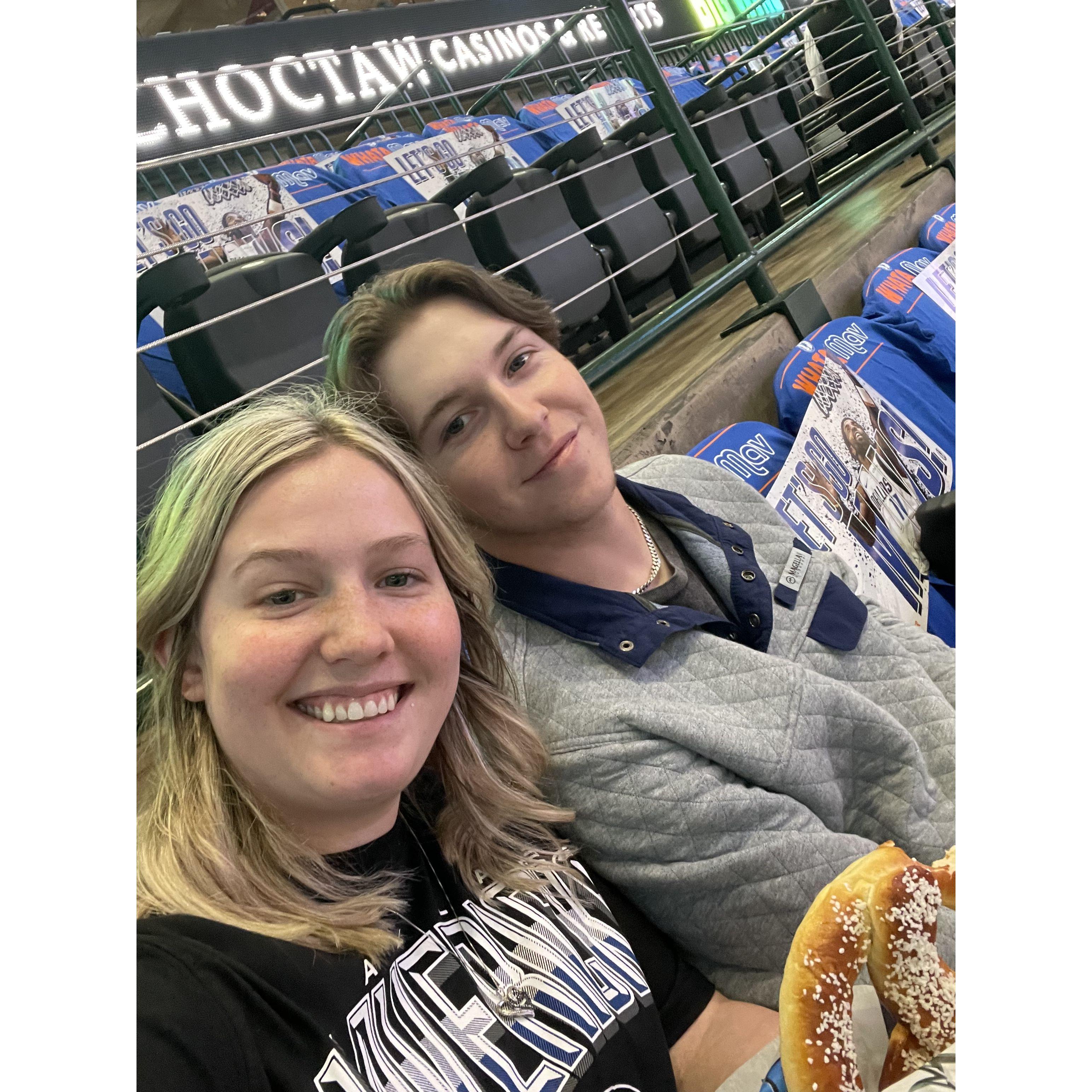 At the Dallas Mavericks Game