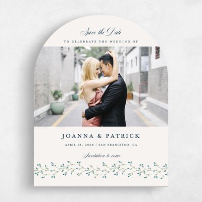 Beige Arch Wedding Save the Date - Ginevra Photo