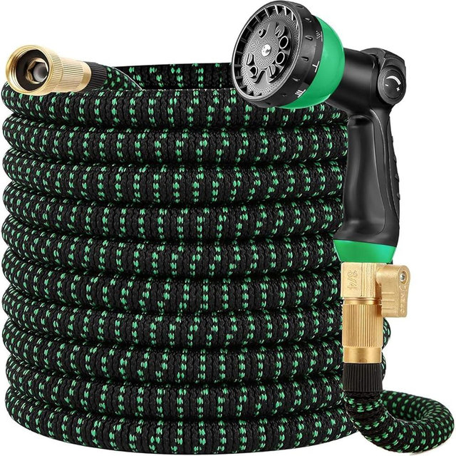 100 ft Garden Hose Expandable Hoses - New Upgrated 2025 Flexible Water Hose - Car Wash Hose with Solid Brass Connector, Leakproof Lightweight Expanding Pipes for Yards
