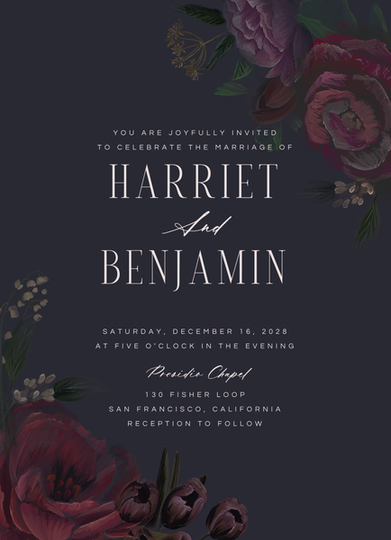Malina Classic | Ebony | Zola Wedding Invitations