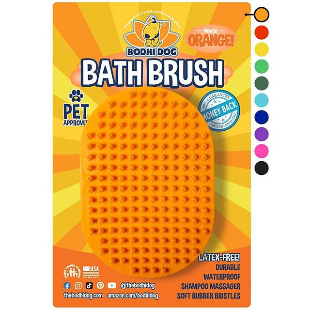 Bodhi Dog Shampoo Brush | Pet Shower & Bath Supplies for Cats & Dogs | Dog Bath Brush for Dog Grooming | Long & Short Hair Dog Scrubber for Bath | Professional Quality Dog Wash Brush