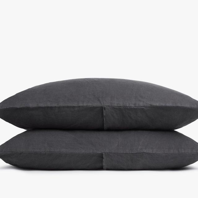 Linen Pillowcase Set in Coal (King)