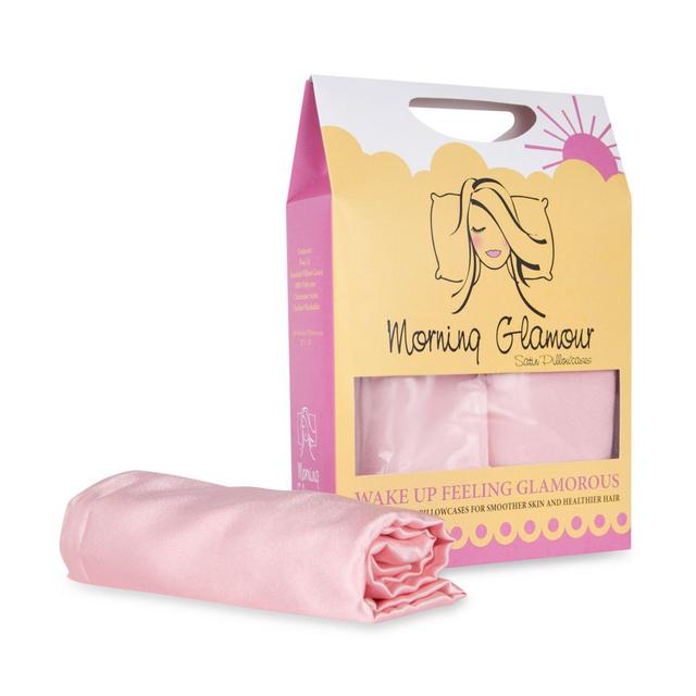Morning Glamour® Satin Standard Pillowcases in Pink (Set of 2)