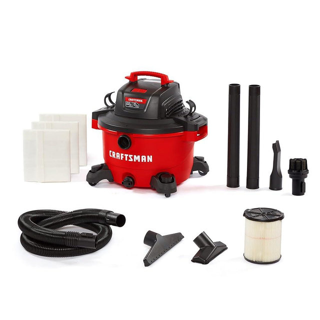 CRAFTSMAN CMXEVBE17594 12 Gallon 6.0 Peak HP General Purpose Wet/Dry Vac, Portable Shop Vacuum with Attachments, 3 Dust Bags and Diffuser