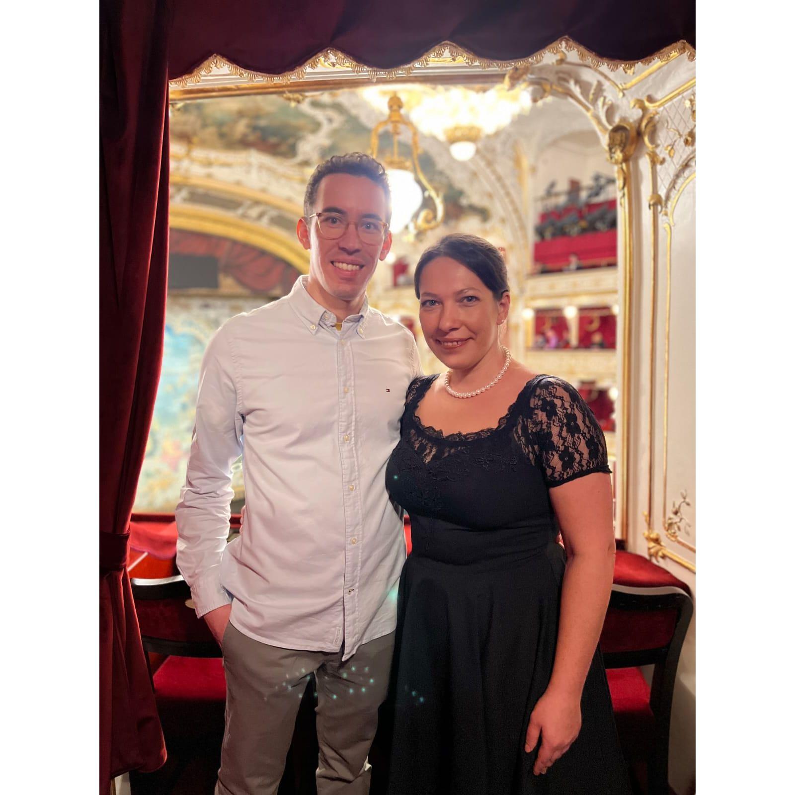 We both have birthday at the same day! This is us celebrating in Prague’s Opera!
