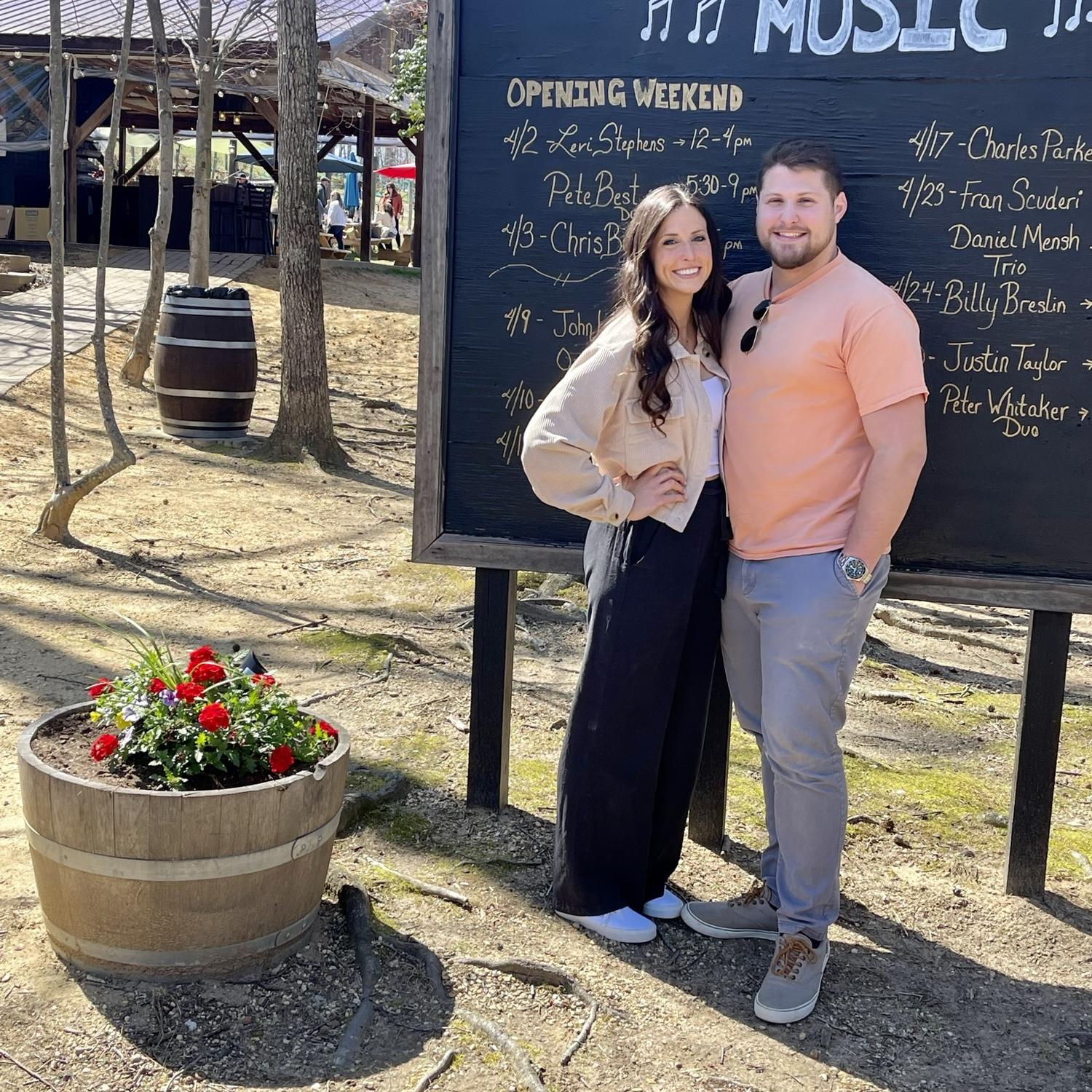 Fun Fact: Trippe and Maddie went on one of their first dates at Running Hare Vineyard in 2021 and this was a photo taken there. Fast forward 4 years later and this is their wedding venue!
