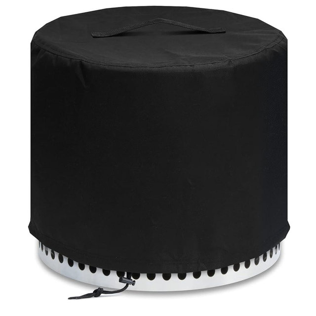 MAVINCHER Fire Pit Cover for Solo Stove Cover Ranger 15 Inch, 600D Waterproof Anti-UV & Tear Resistant Round Cover All-Weather Outdoor Protection, Black, 17" D x 15" H