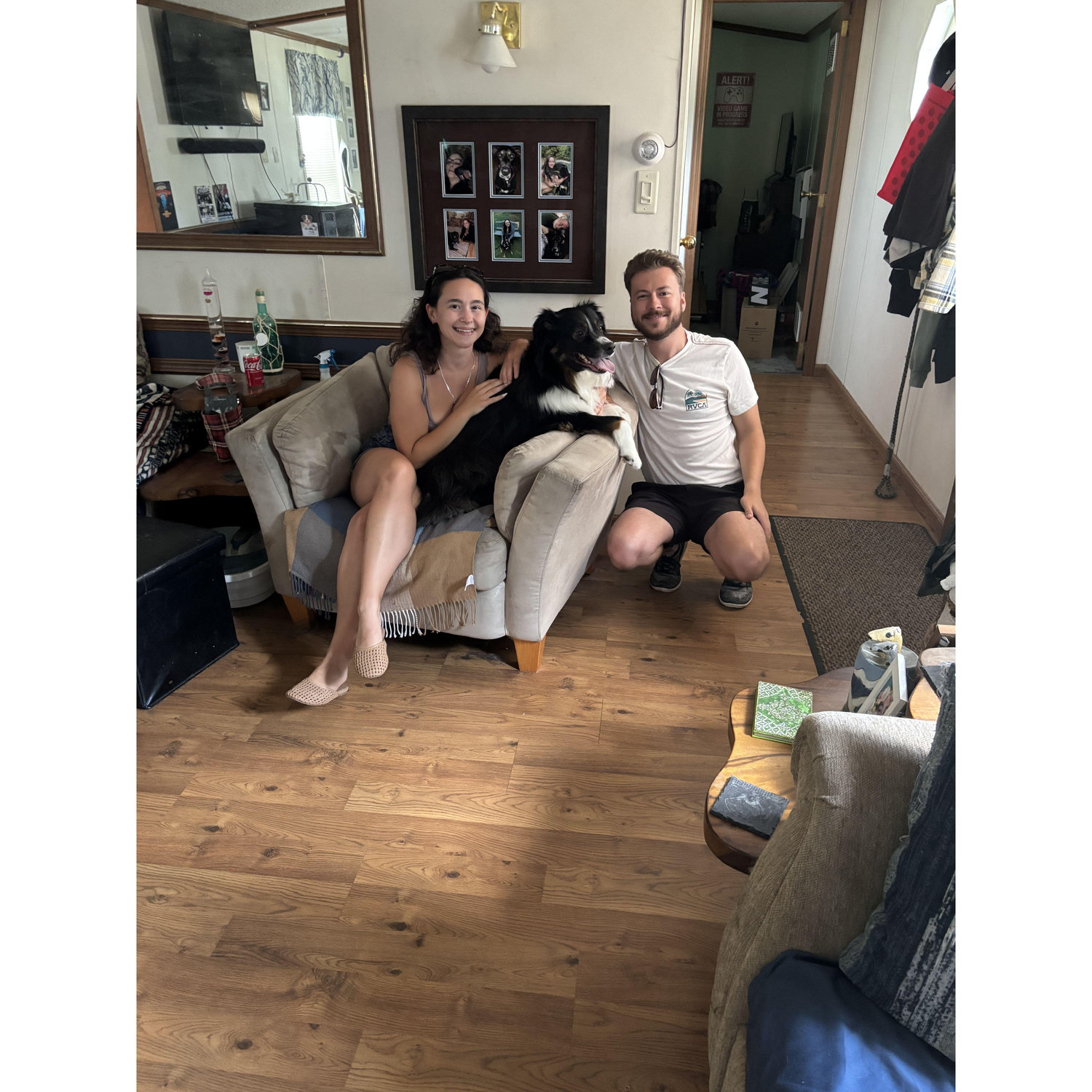 Visiting Tessa's dog, Bogie, while at home in NH! 07/2025
